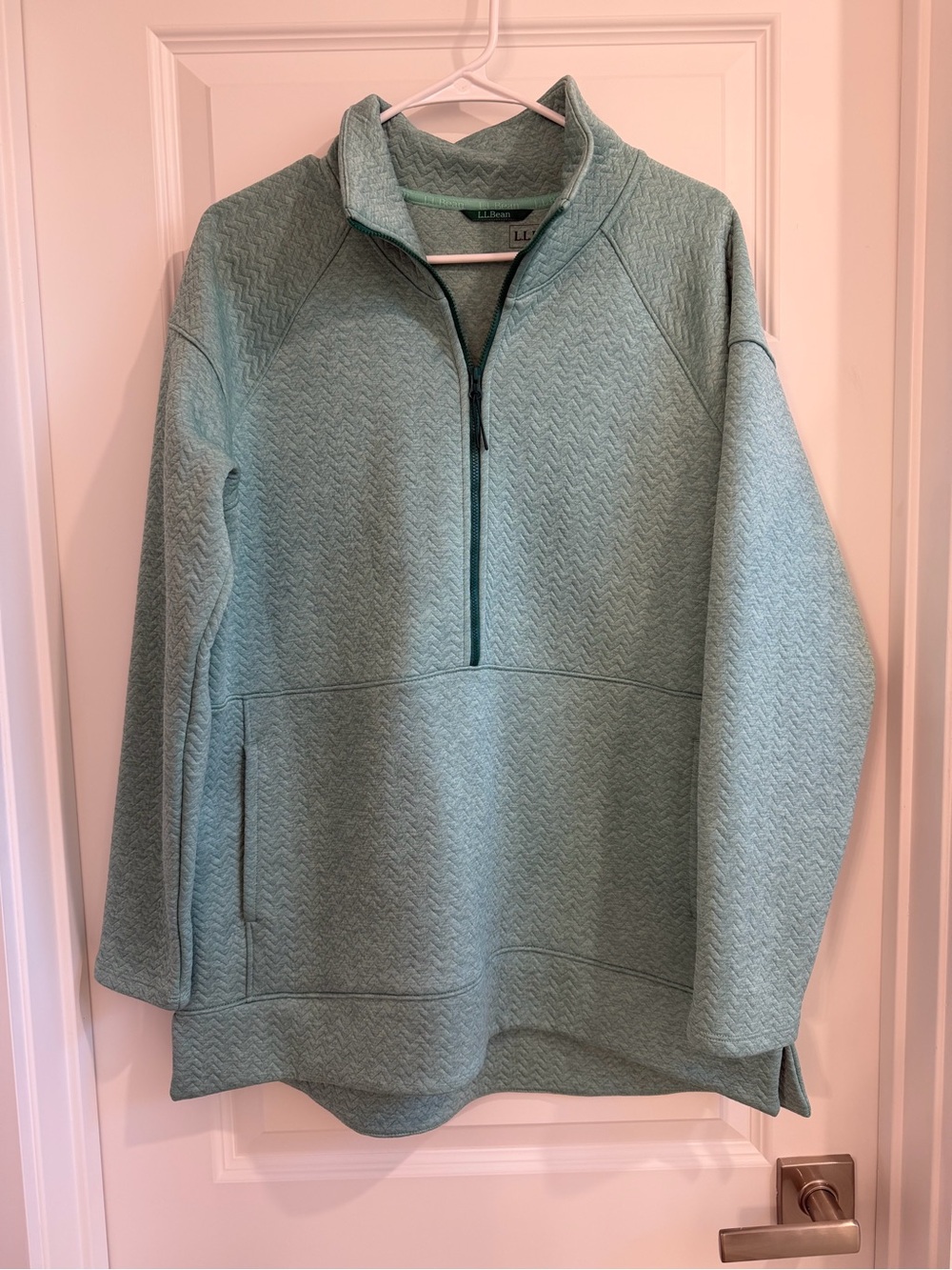 L.L. Bean Seafoam Green Women's Half-Zip Sweater
